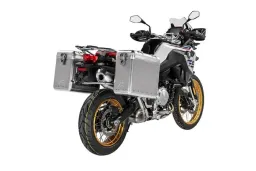 ZEGA Mundo Koffersystem für BMW F900GS Adventure, F850GS/ Adventure, F800GS(2024-), F750GS   Volumen 38/45, Farbe Kofferträger Schwarz, Farbe Alu Natur