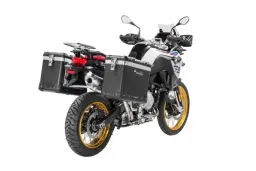 ZEGA Pro Koffersystem für F900GS Adventure, F850GS/ Adventure, F800GS(2024-), F750GS            Volumen 38/45, Farbe Kofferträger Silber, Farbe And-Black